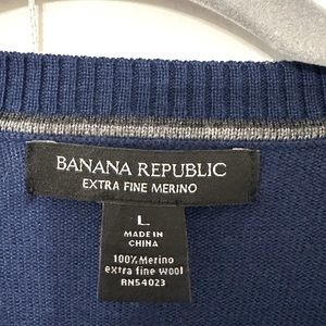 Men’s v neck sweater in blue size large from Banana Republic